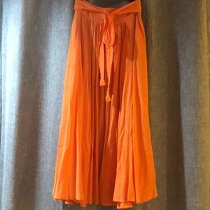 Orange maxi skirt